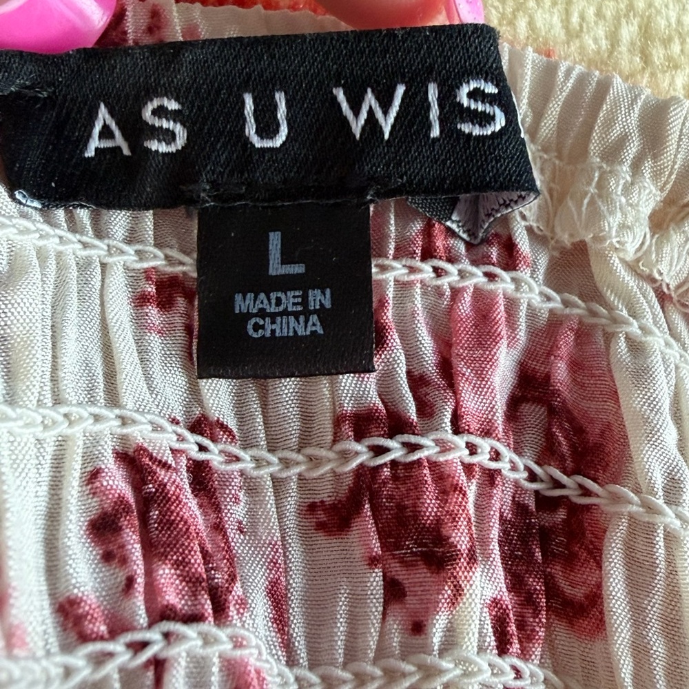 As U Wish White and Red / Pink Floral Dress - Picture 3 of 3
